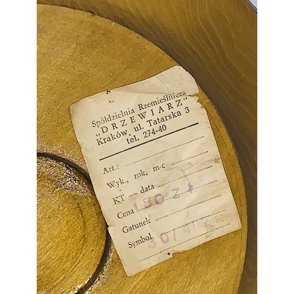 2 Vtg Spoldzielnia Rzemieslnicza Hand Carved Wooden Hanging Plates 8.5" Poland - Picture 8 of 11